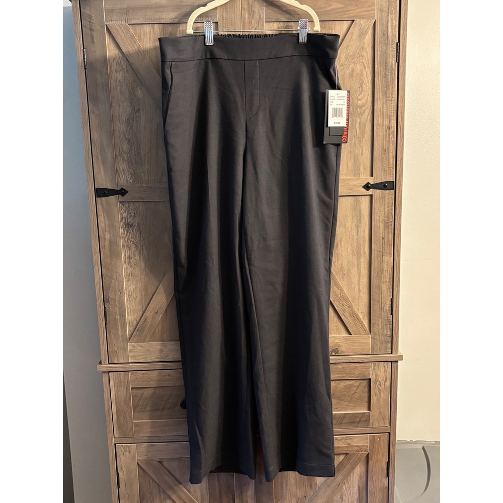 Briggs New York Womens Charcoal Gray Comfort Waistband Dress Pants Size 12 NEW